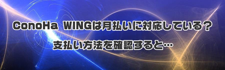 ConoHa WINGは月払いに対応している?支払い方法を確認すると…